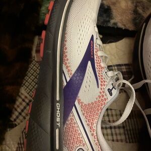 Brooks Women's Ghost Athletic Shoes - White and Purple Accents